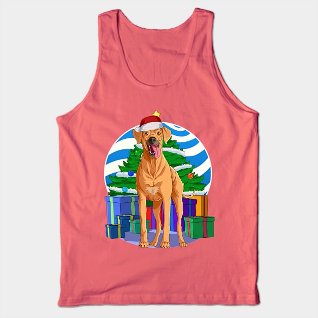 Rhodesian Ridgeback Dog Cute Santa Christmas Gift Tank Top by Noseking